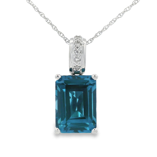 Bids.com London Blue Topaz Fashion Pendants 10KT White Gold Pendants