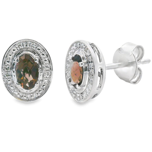 Bids.com .45ct Quartz Diamond Earrings 10KT White Gold Earrings