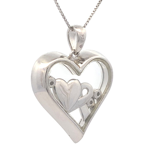 Bids.com .02ct Diamond Heart Love Pendant Sterling Silver Pendants
