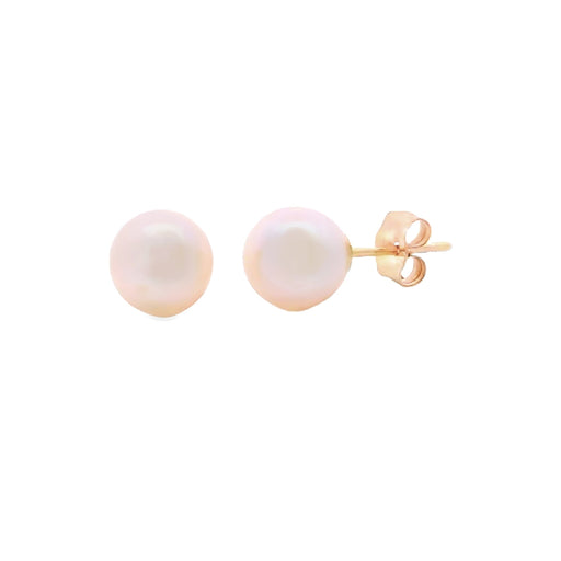 Bids.com FW Pearl Stud Earrings 14KT Yellow Gold Earrings