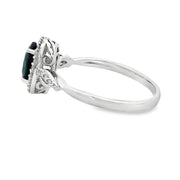 Bids.com 1.07ct Sapphire Diamond Ring 10KT White Gold Rings
