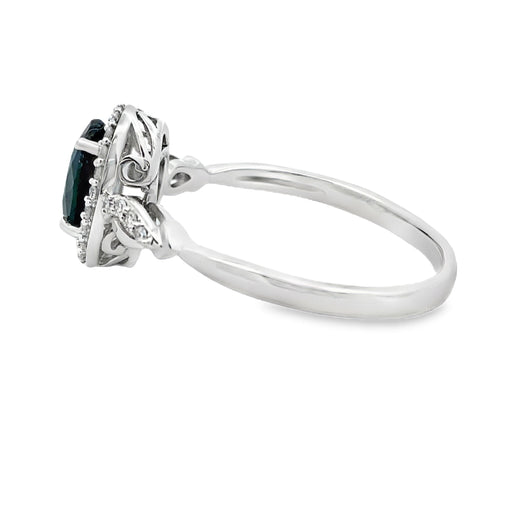 Bids.com 1.07ct Sapphire Diamond Ring 10KT White Gold Rings