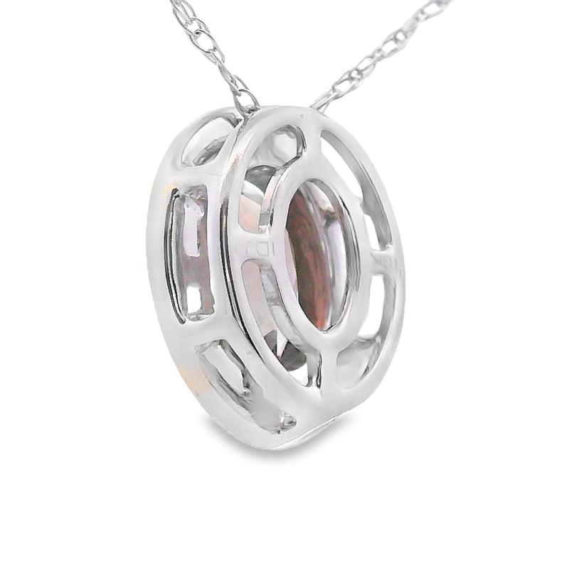 Bids.com .40ct Quartz Diamond Fashion Pendants 10KT White Gold Pendants