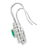 Bids.com 5.28ct Emerald Zircon Dangle Earrings Sterling Silver Earrings