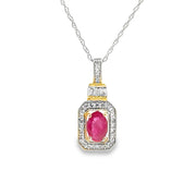 Bids.com .72ct Ruby Diamond Fashion Pendants 14KT Yellow Gold Pendants