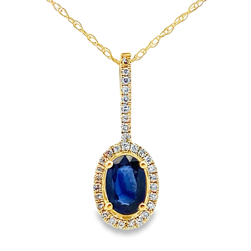 Bids.com Sapphire Diamond Fashion Pendants 10KT Yellow Gold Pendants