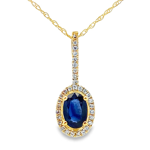 Bids.com Sapphire Diamond Fashion Pendants 10KT Yellow Gold Pendants