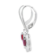 Bids.com 1.41ct Garnet Diamond Dangle Earrings 10KT White Gold Earrings