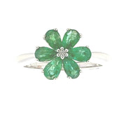 Bids.com 1.14ct Emerald Zircon Ring Sterling Silver Rings