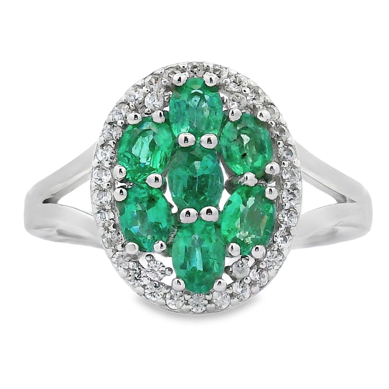 Bids.com 1.44ct Emerald Zircon Ring Sterling Silver Rings