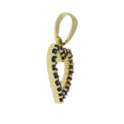 Bids.com .37ct Sapphire Heart Love Pendant 10KT Yellow Gold Pendants