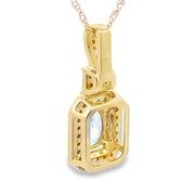 Bids.com Aquamarine Diamond Fashion Pendants 10KT Yellow Gold Pendants