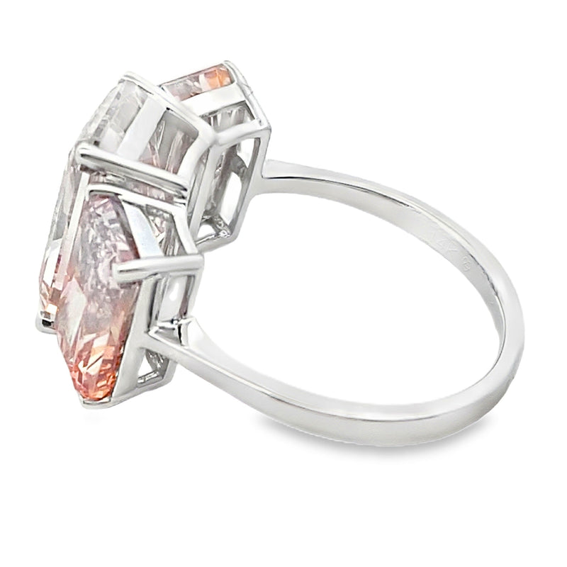 Bids.com 10.00ct Lab Grown Diamond 3 Stone Ring 14KT White Gold Rings