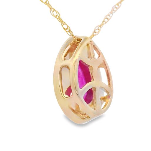 Bids.com .53ct Ruby Diamond Fashion Pendants 10KT Yellow Gold Pendants
