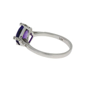 Bids.com 1.25ct Amethyst Diamond Ring 10KT White Gold Rings