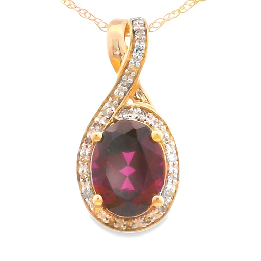 Bids.com 1.61ct Garnet Diamond Fashion Pendants 14KT Yellow Gold Pendants