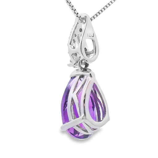 Bids.com Amethyst Diamond Fashion Pendants 10KT White Gold Pendants