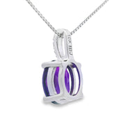 Bids.com Amethyst Diamond Fashion Pendants 10KT White Gold Pendants