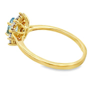 Bids.com .43ct Aquamarine Diamond Ring 10KT Yellow Gold Rings