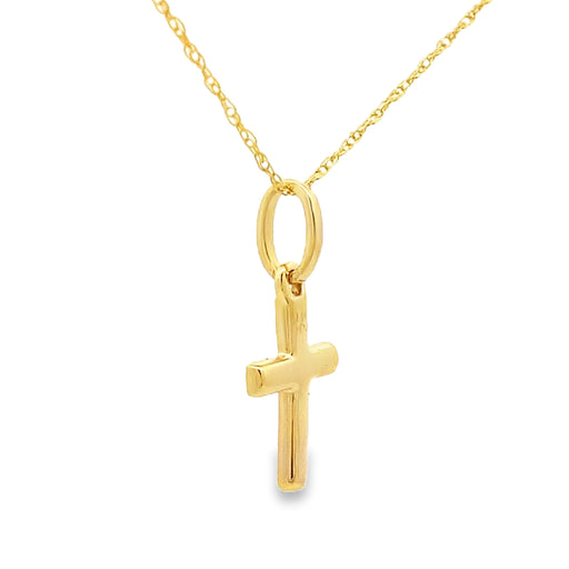 Bids.com .05ct Diamond Cross Religious Pendant 14KT Yellow Gold Pendants