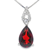 Bids.com 1.38ct Garnet Diamond Fashion Pendants 10KT White Gold Pendants