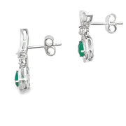 Bids.com Chalcedony Diamond Dangle Earrings 10KT White Gold Earrings