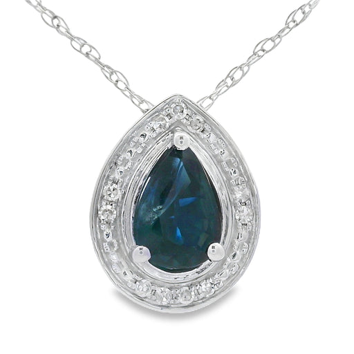 Bids.com .54ct Sapphire Diamond Fashion Pendants 10KT White Gold Pendants