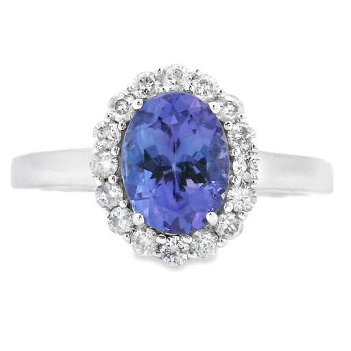 Bids.com 1.55ct Tanzanite Diamond Ring 14KT White Gold Rings