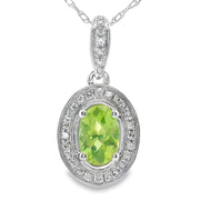 Bids.com .50ct Peridot Diamond Fashion Pendants 10KT White Gold Pendants