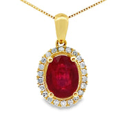 Bids.com 2.22ct Ruby Diamond Fashion Pendants 10KT Yellow Gold Pendants