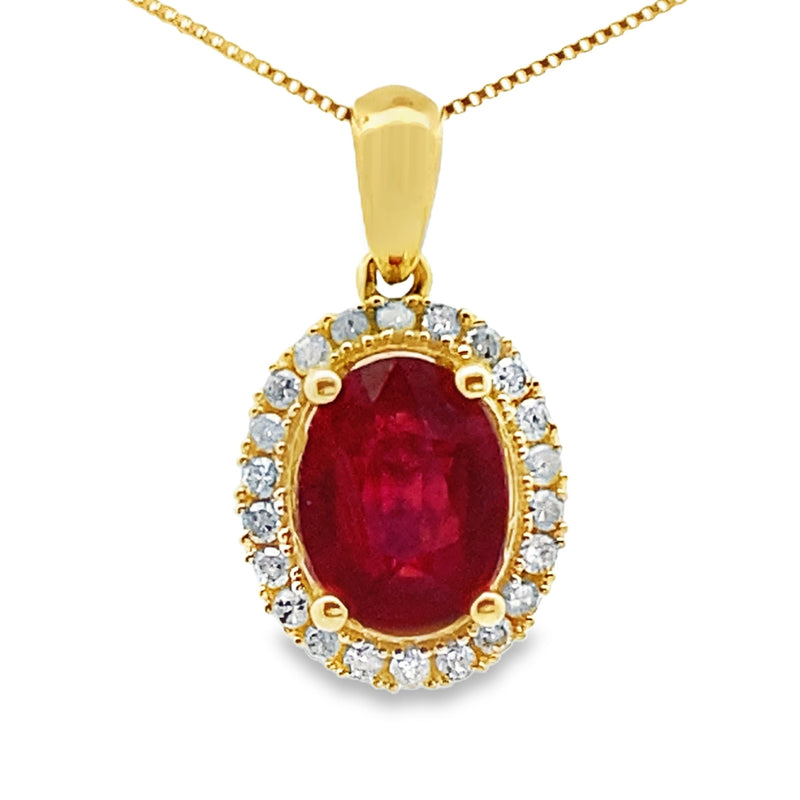 Bids.com 2.22ct Ruby Diamond Fashion Pendants 10KT Yellow Gold Pendants