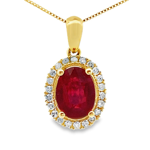 Bids.com 2.22ct Ruby Diamond Fashion Pendants 10KT Yellow Gold Pendants White Smoke 18