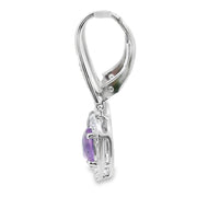 Bids.com .98ct Amethyst Diamond Dangle Earrings 10KT White Gold Earrings