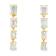 Bids.com Lab Grown Diamond Dangle Earrings 14KT Yellow Gold Earrings White Smoke Default Title