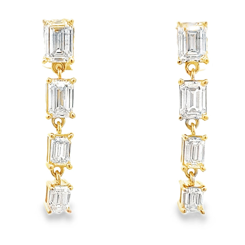 Bids.com Lab Grown Diamond Dangle Earrings 14KT Yellow Gold Earrings White Smoke Default Title