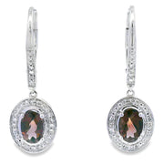 Bids.com .81ct Quartz Diamond Dangle Earrings 10KT White Gold Earrings