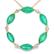 Bids.com Emerald Diamond Circle of Love Pendant 10KT Yellow Gold Pendants