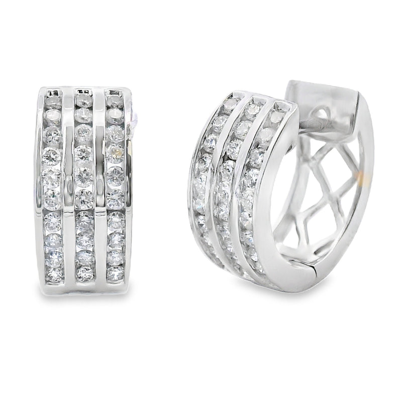 Bids.com .50ct Diamond Hoop Earrings 14KT White Gold Earrings