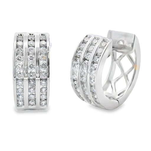 Bids.com .50ct Diamond Hoop Earrings 14KT White Gold Earrings