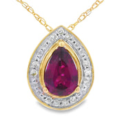 Bids.com .52ct Garnet Diamond Fashion Pendants 10KT Yellow Gold Pendants