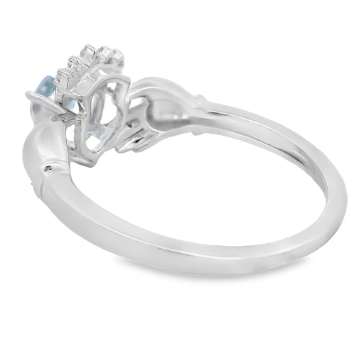 Bids.com Blue Topaz Ring Sterling Silver Rings White Smoke 7
