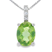 Bids.com 1.34ct Peridot Diamond Fashion Pendants 10KT White Gold Pendants