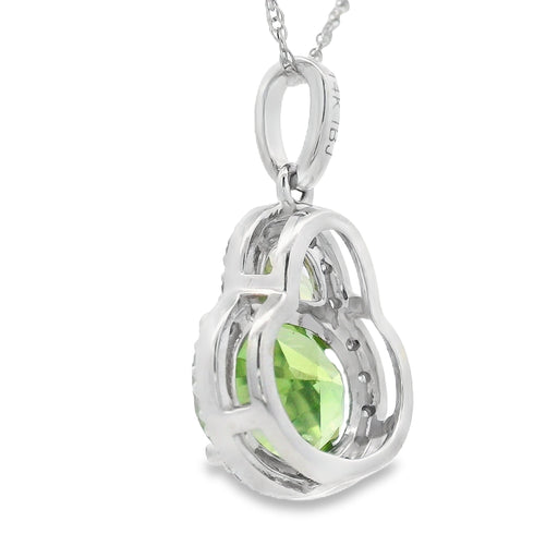 Bids.com 2.29ct Peridot Diamond Fashion Pendants 14KT White Gold Pendants White Smoke 18