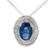 Bids.com .59ct Sapphire Diamond Fashion Pendants 10KT White Gold Pendants