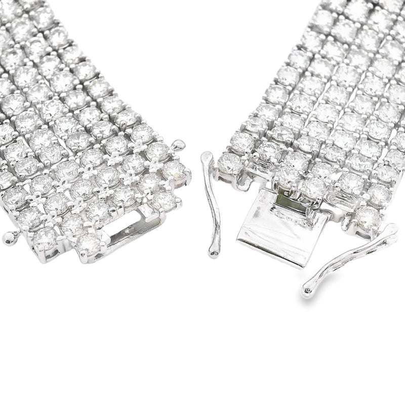 Bids.com 20.00ct Diamond Tennis Bracelet 14KT White Gold Bracelets