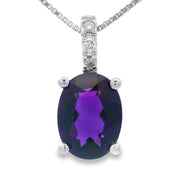 Bids.com Amethyst Diamond Fashion Pendants 10KT White Gold Pendants
