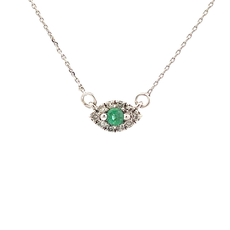 Bids.com .12ct Emerald Diamond Fashion Pendants 14KT White Gold Pendants