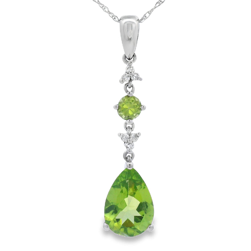 Bids.com 2.35ct Peridot Diamond Fashion Pendants 10KT White Gold Pendants