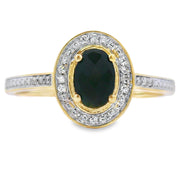 Bids.com .55ct Onyx Diamond Ring 10KT Yellow Gold Rings