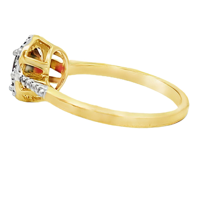 Bids.com 1.75ct Garnet Diamond Ring 10KT Yellow Gold Rings